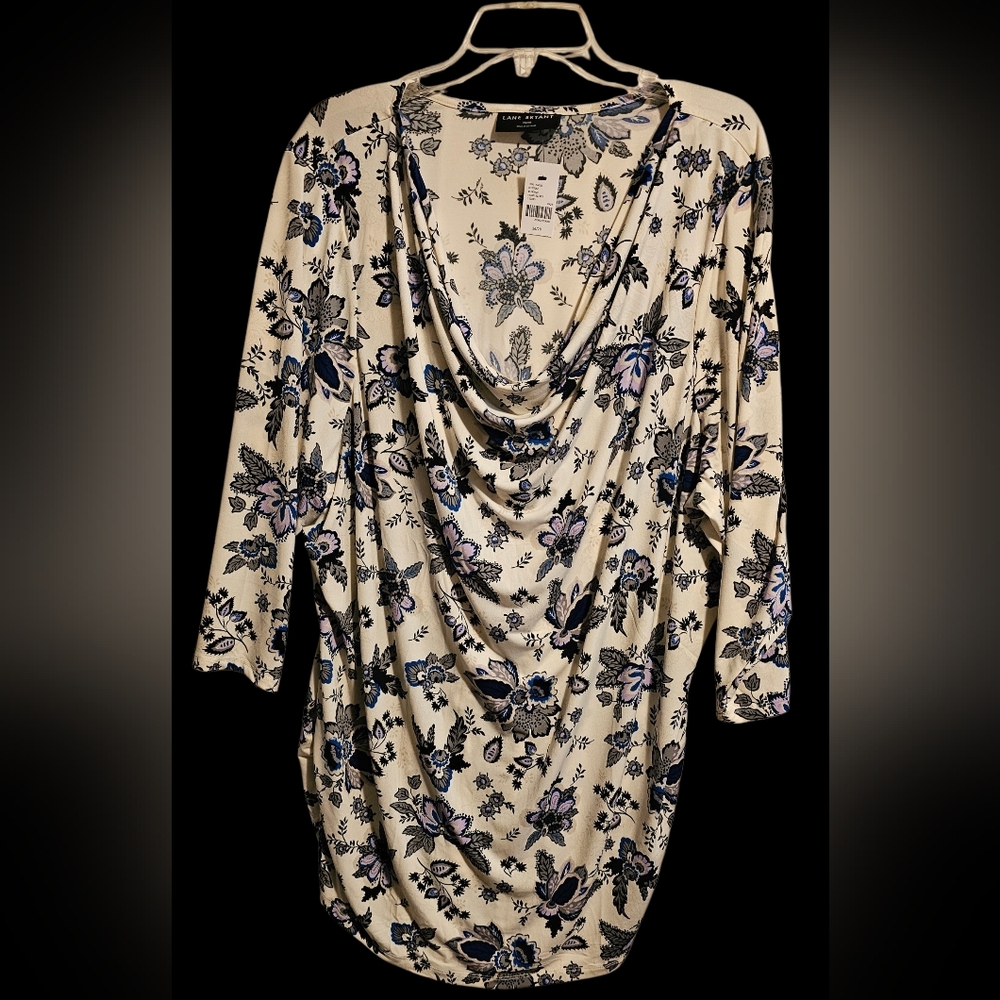 Lane Bryant New Floral Cowl Neck Blouse Sz. 26/28